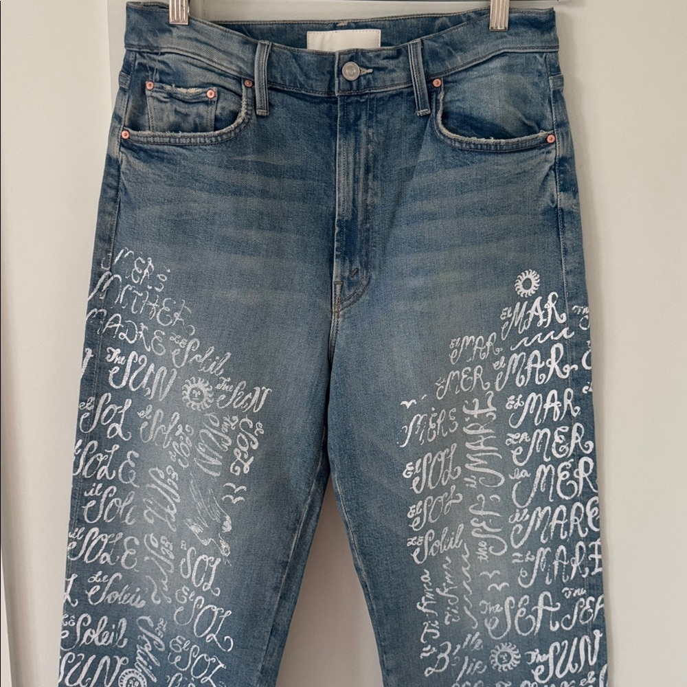 MOTHER The Rambler Zip Hover The Sun And The Sea Jeans Size 31 - Picture 5 of 15